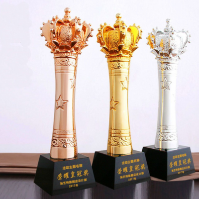 Metal Crown Trophy Set For Beauty Awards