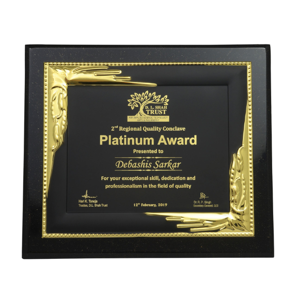 Wooden Brass Momento with Logo