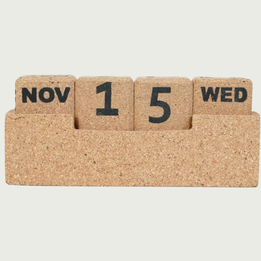 Offset Printing Cork Calendar 4 Cubes