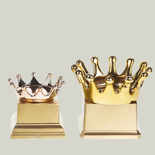 Metal Crown Trophy for Corporate Achievements